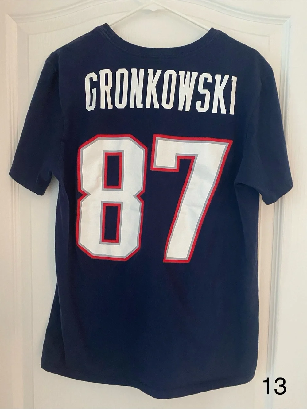 New England Patriots #87 Gronk The Nike Tee Athletic Cut Large T-shirt